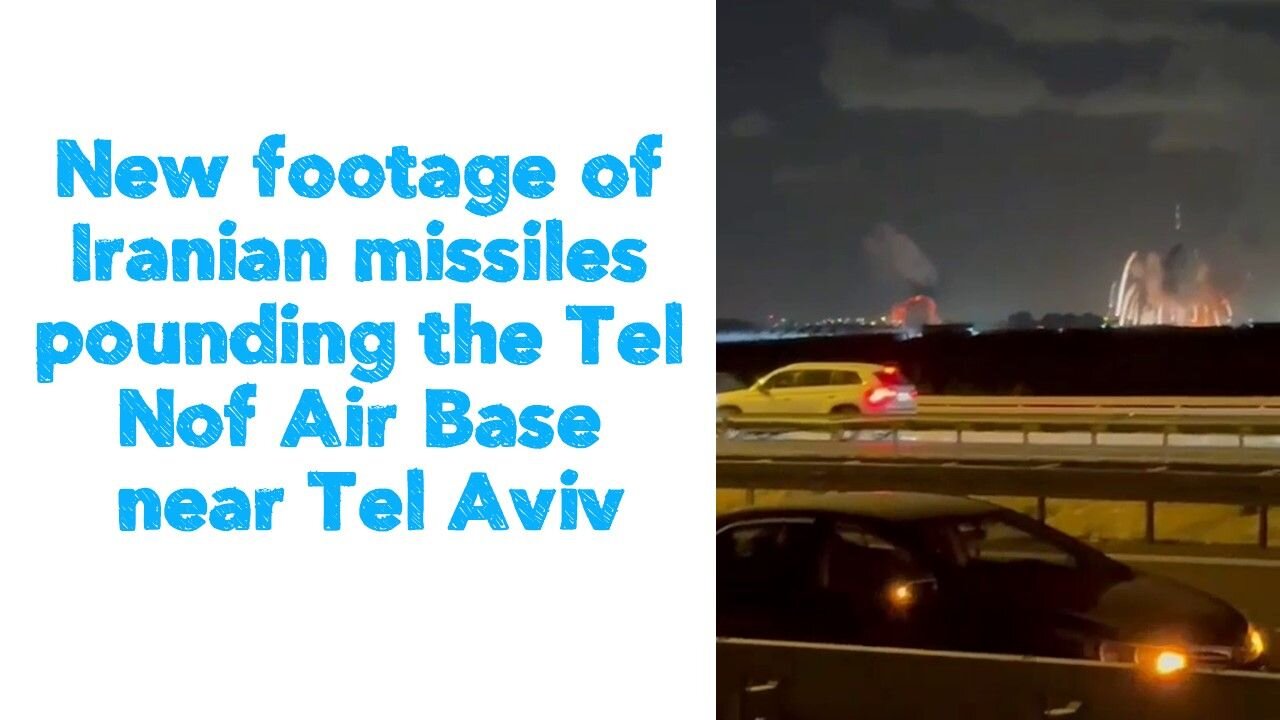 🎥_🇮🇷 WATCH_ New footage of Iranian missiles pounding the Tel Nof Air Base near Tel Aviv