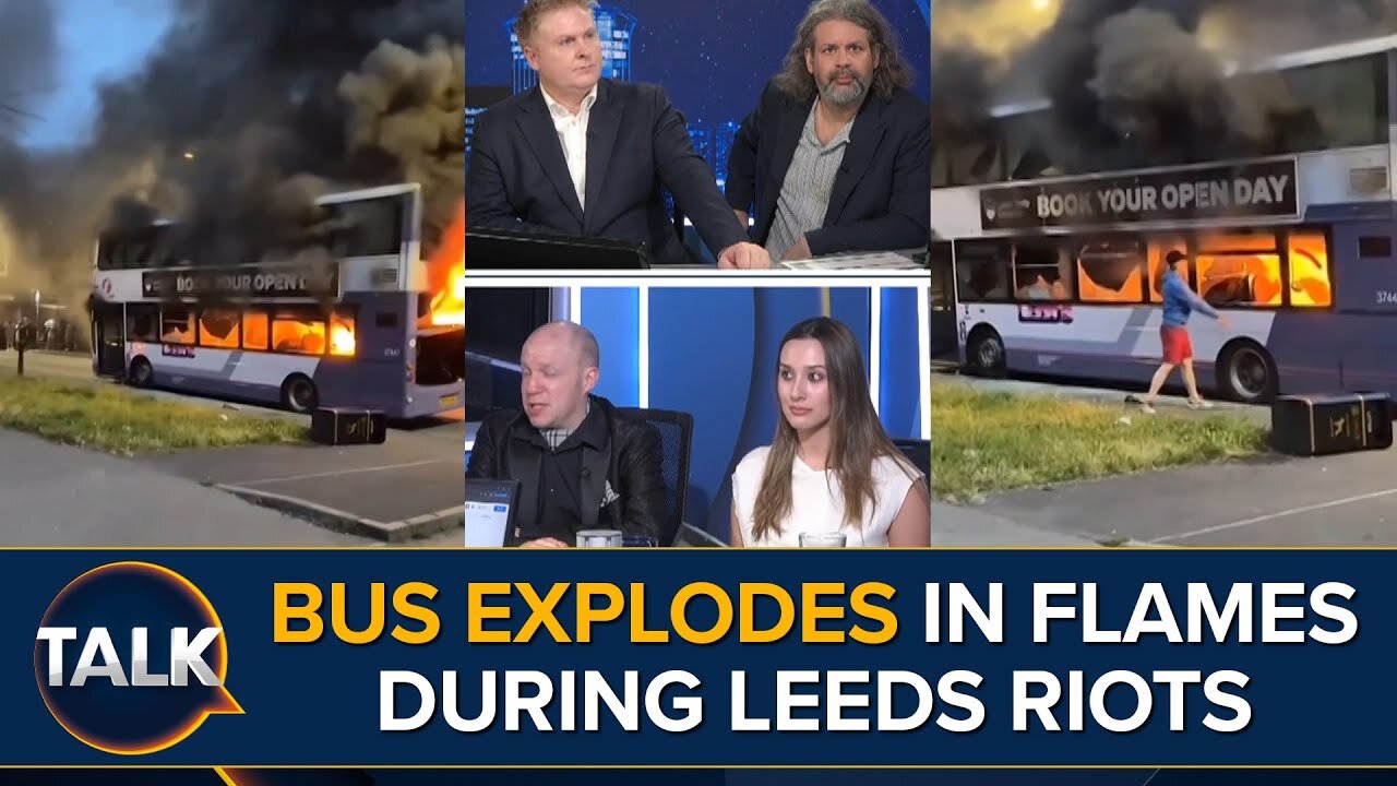 BUS EXPLODES In Flames During Leeds Riots in Harehills Lane | "Country Is Unrecognisable"