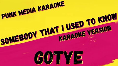 GOTYE ✴ SOMEBODY THAT I USED TO KNOW ✴ KARAOKE INSTRUMENTAL ✴ PMK