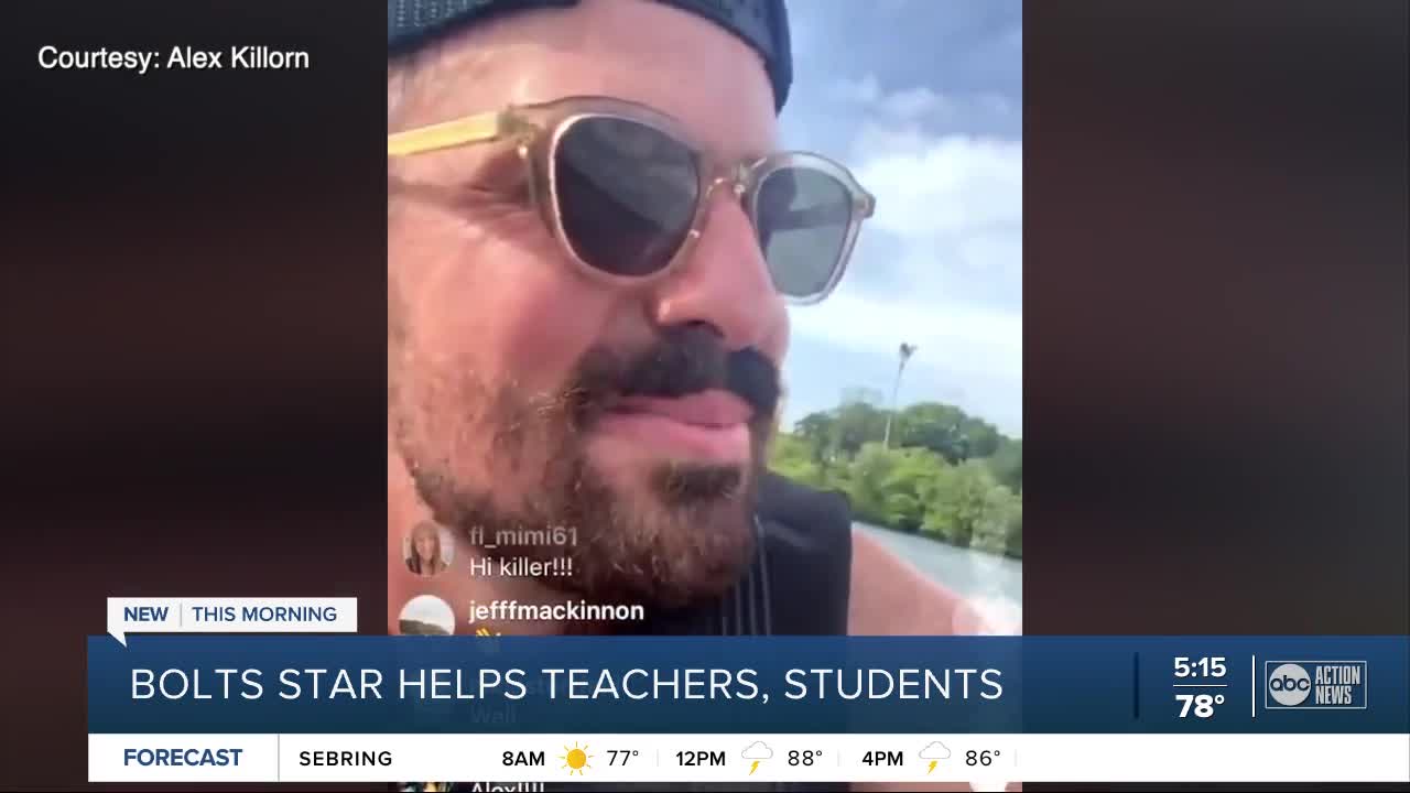 Lightning star Alex Killorn uses hit Instagram show to raise $50K for teachers and students in need