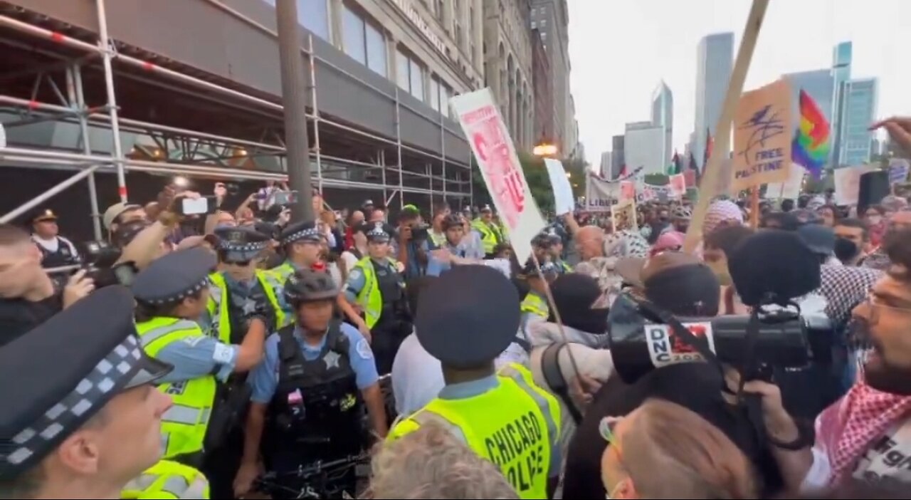 Pro Hamas Protesters In Chicago Harass Police