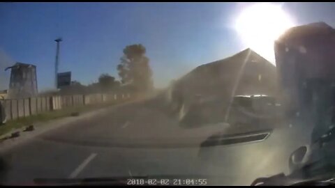 Dashcam video of missile strike at electrical station in Ukraine city Lviv