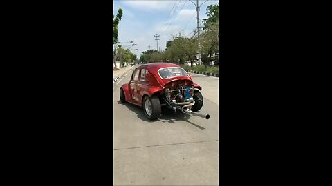 Crazy exhaust on Volkswagen beetle