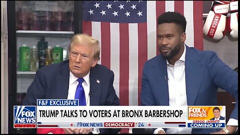 Trump chats with voters in NYC barbershop