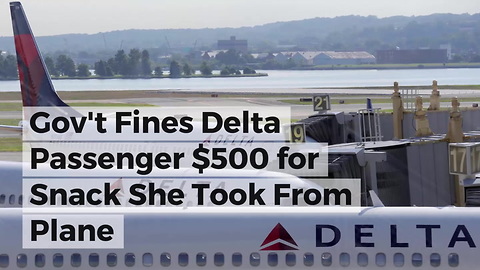 Gov't Fines Delta Passenger $500 for Snack She Took From Plane