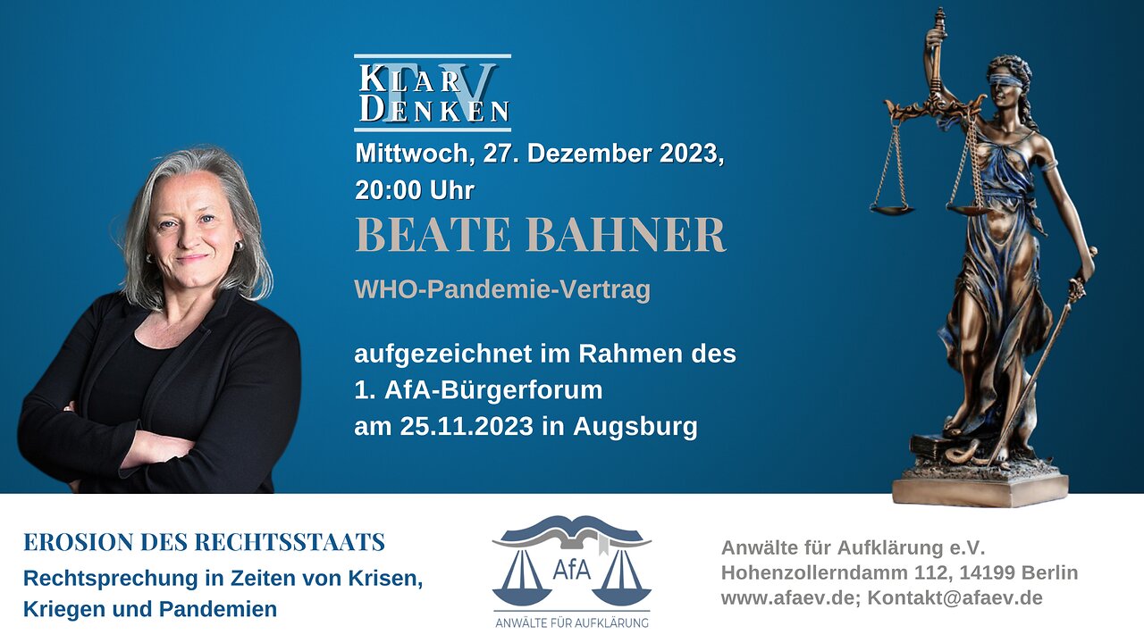 🔴Vortrag von Beate Bahner zum Thema: WHO-Pandemie-Vertrag