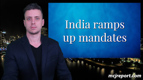 Indian police patrols are enforcing jab