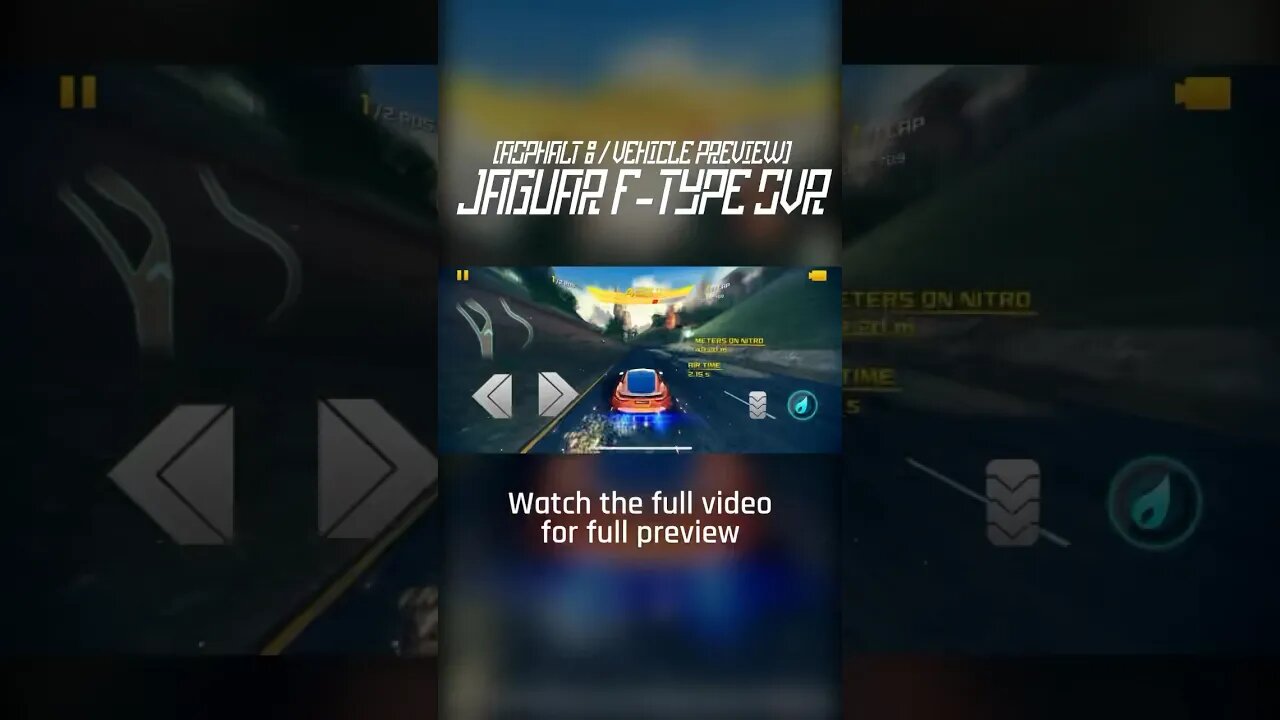 [Asphalt 8: Airborne (A8)] Jaguar F-Type SVR | Vehicle Prev. | Updt 60: Garage Life Season | #Shorts