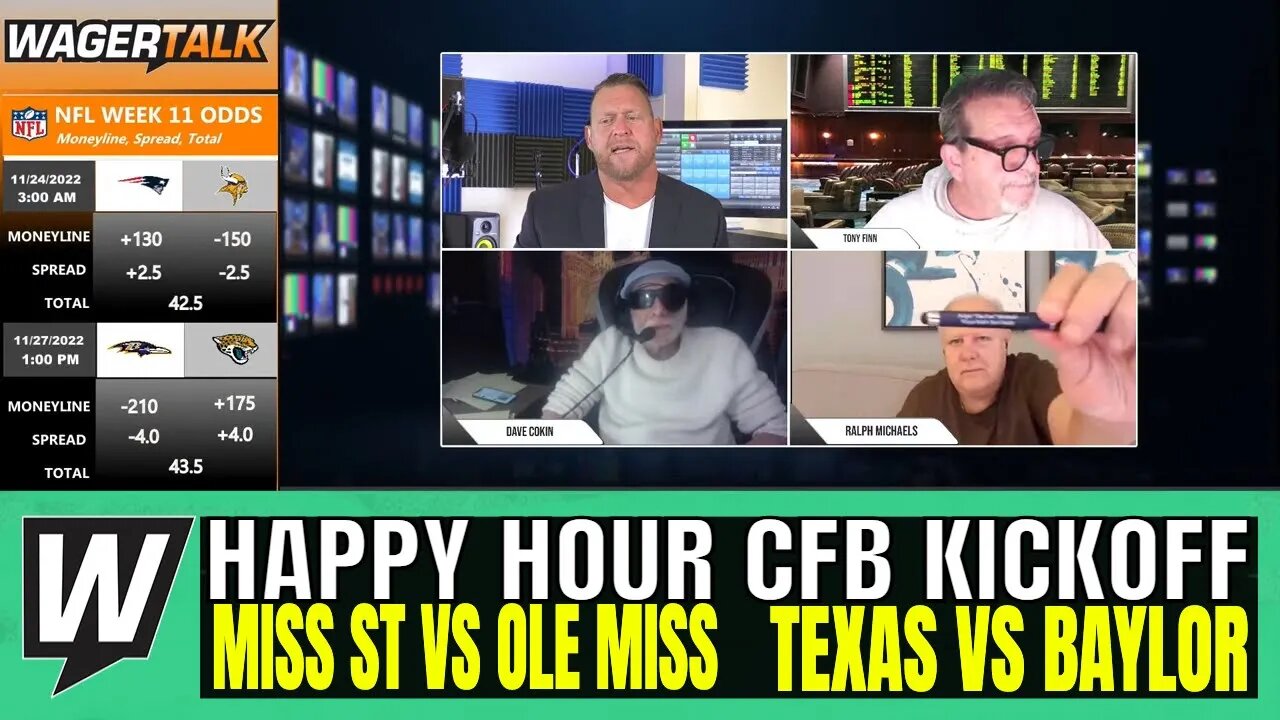 Happy Hour CFB Kickoff Show | College Football Week 13 Predictions | Egg Bowl | Texas vs Baylor