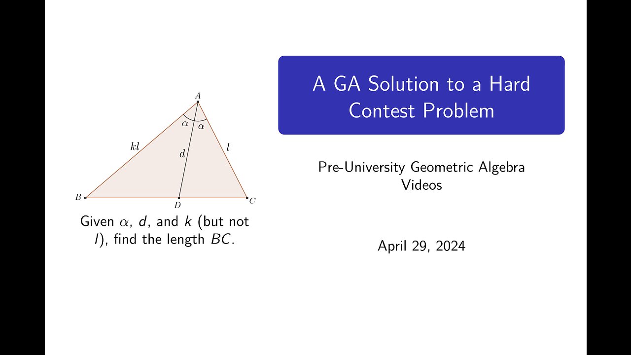 A Geometric Algebra Solution to a Hard Contest Problem