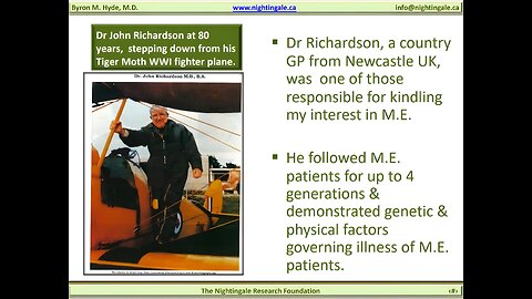 Dr. John Richardson and Myalgic Encephalomyelitis (M.E.) patients - Byron Hyde, MD