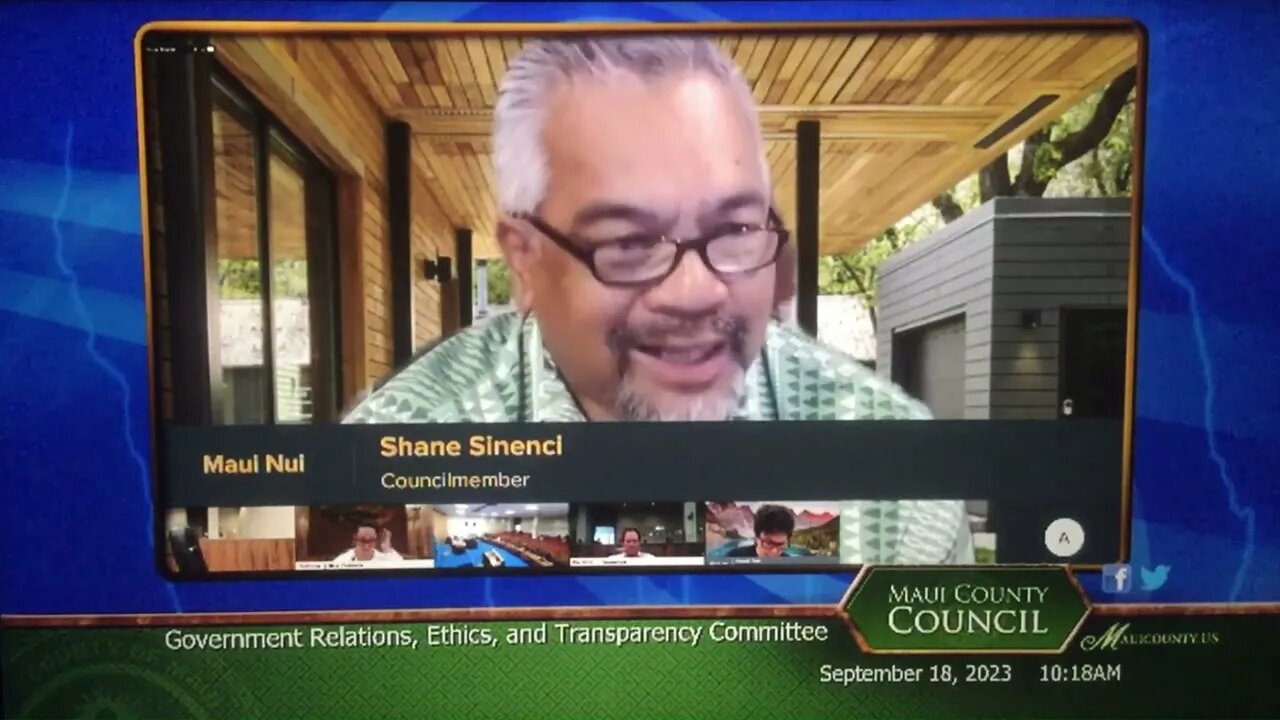 Maui Gov Ethics Transparency Committee 9-18-23 Closing 3 Shane Sinenci