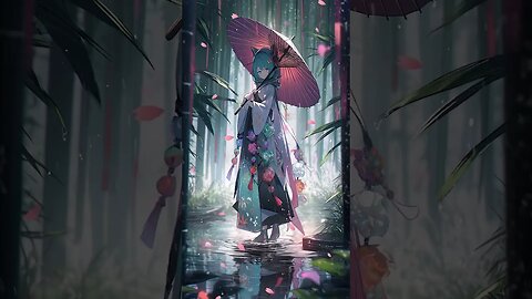 #anime #girl #Japan #rain #digitalart #ringtone #art #animation #blue #pink #shorts #relaxingmusic