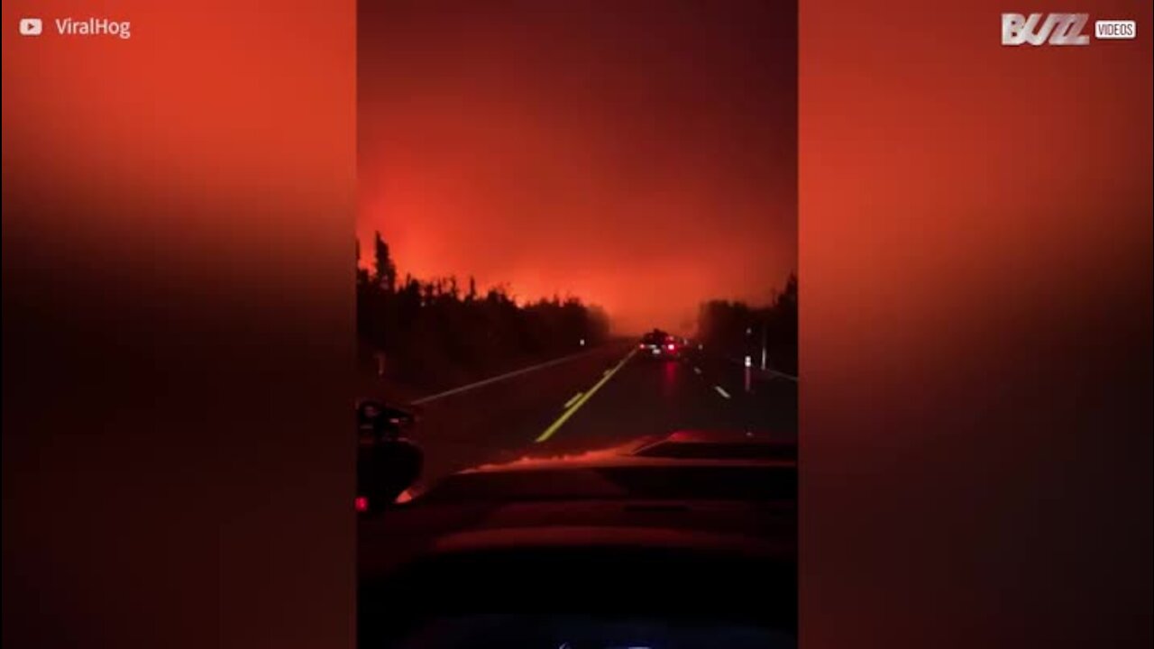 Imagens assustadoras de incêndio no Alasca