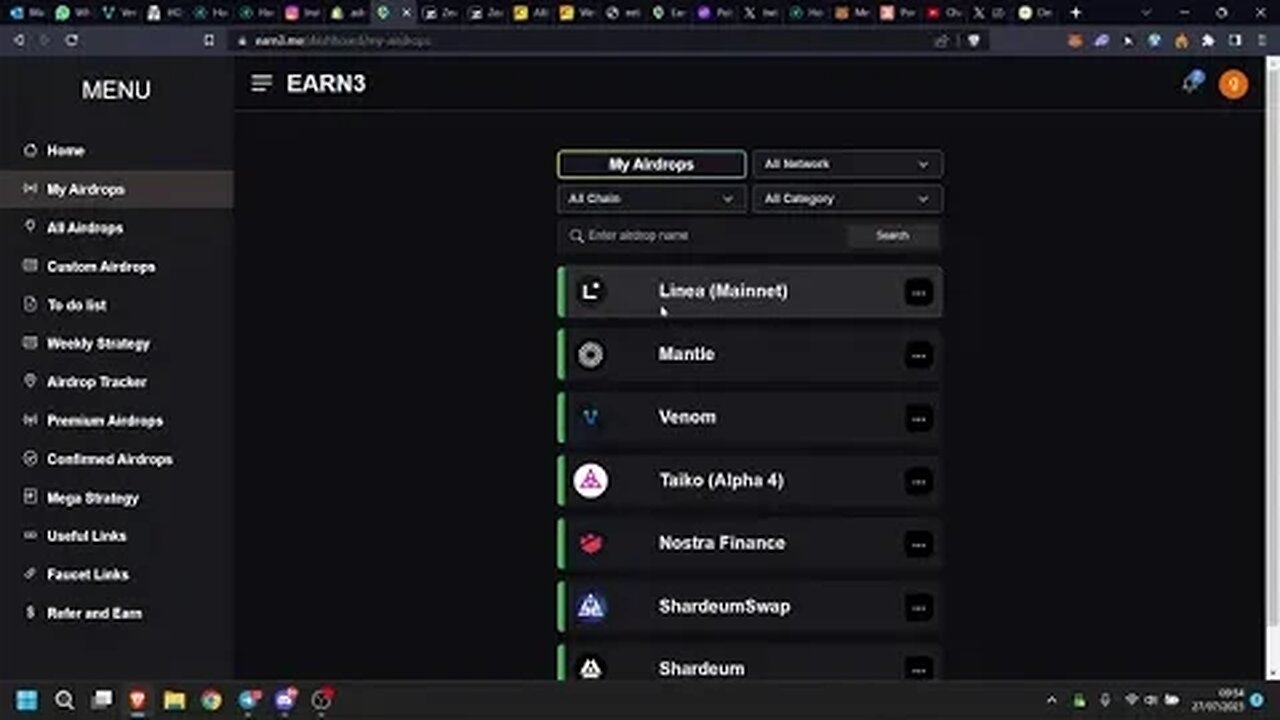 EARN3 AIRDROP HUNTER DASHBOARD / INCREASE YOUR CHANCES 10X FOR AIRDROPS