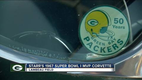 Bart Starr Superbowl I Corvette displayed at Lambeau