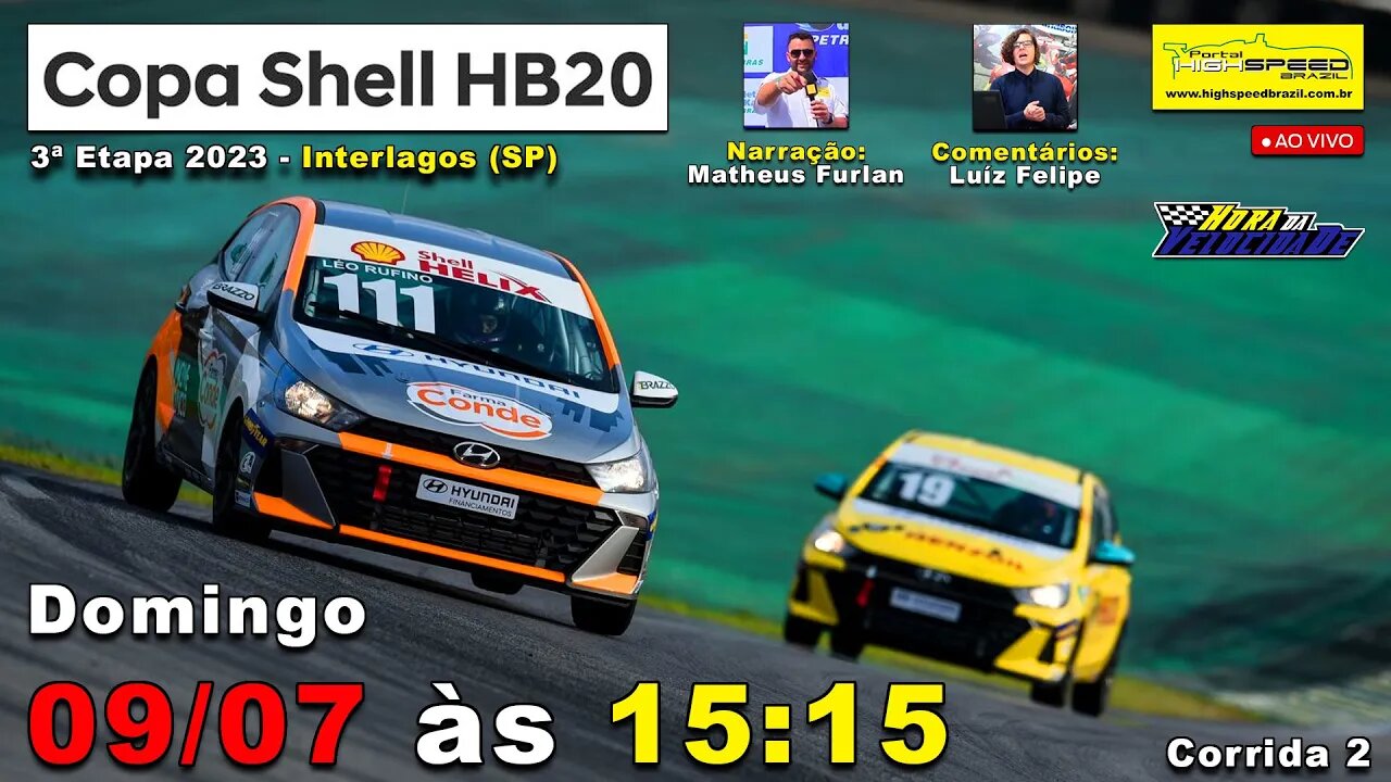 🔴 COPA SHELL HB20 | Corrida 2 | 3ª Etapa 2023 | Interlagos (SP) | Ao Vivo