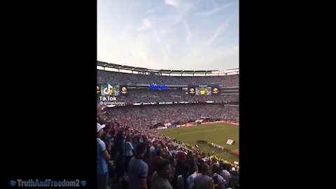 An entire stadium screaming - "fuck you Joe Biden!"