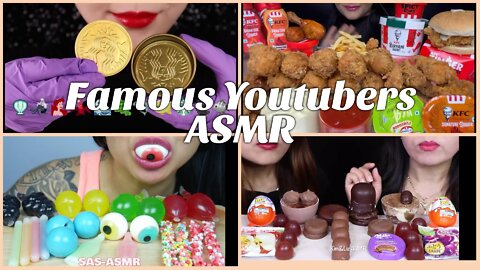 Famous Youtubers different food ASMR videos compilation