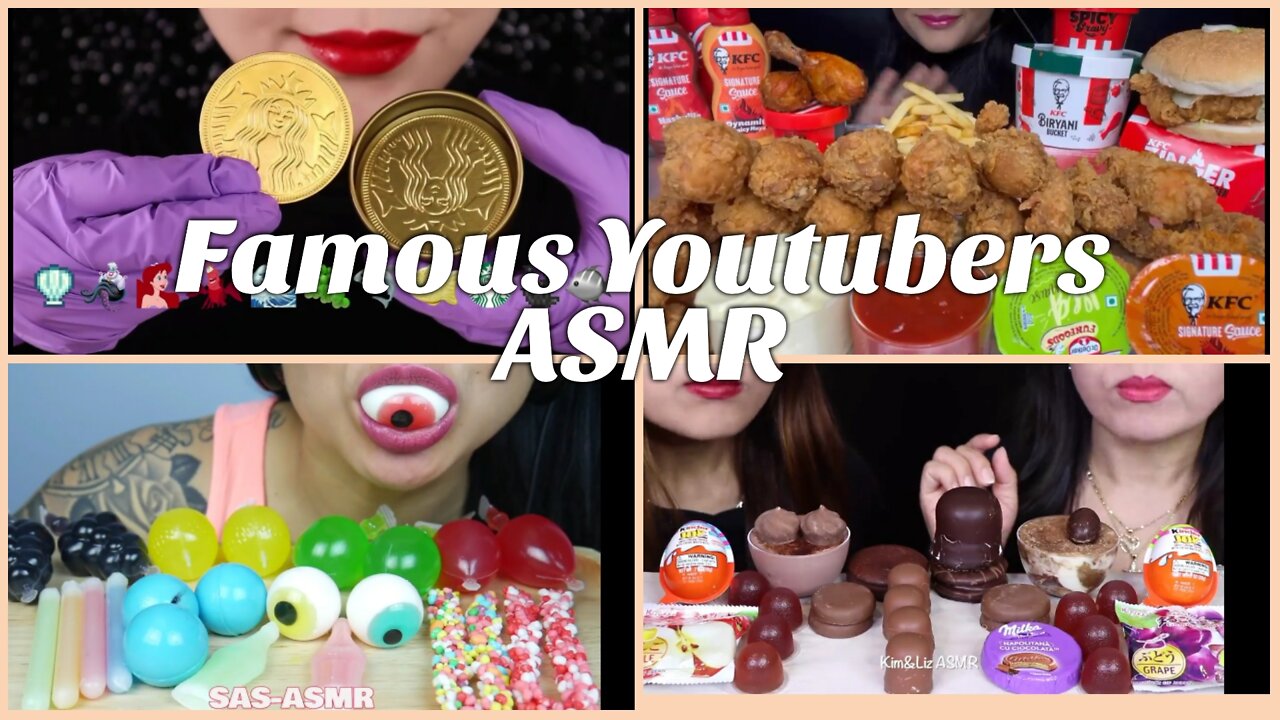 Famous Youtubers different food ASMR videos compilation