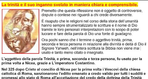(NEW) La dottrina della Trinità e il suo inganno svelato in maniera chiara è comprensibile.