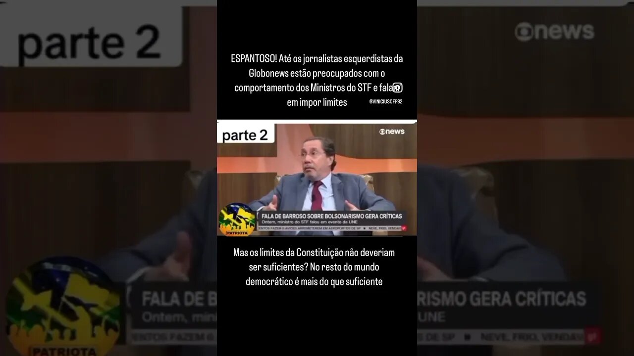 jornalistas da Globonews estão preocupados com o comportamento dos Ministros do STF
