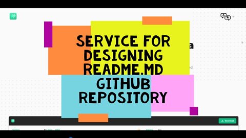 Service for designing readme.md Github repository