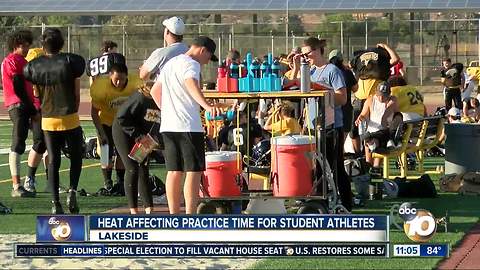 Heat affecting practice time for athletes
