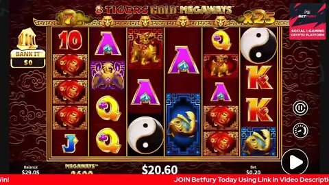 8 Tigers Gold Megaways Betfury Slot Game! Demo Game! Triple BIG Wins! Play To Win!