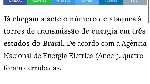 Programa BOM DIA: Total de 7 torres de energia "sabotadas" aqui no Brasil?