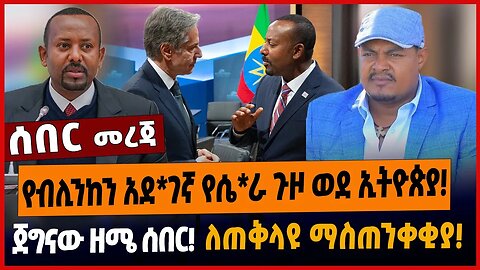 የብሊንከን አደ*ገኛ የሴ*ራ ጉዞ ወደ ኢትዮጵያ❗️ጀግናው ዘሜ ሰበር❗️ለጠቅላዩ ማስጠንቀቂያ❗️
