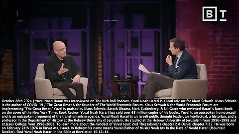 Yuval Noah Harari | "The Acronym AI It Traditionally Stood for Artificial Intelligence. But I Think It Should Stand for Alien Intelligence. It's An Alien Kind of Intelligence." + "This Is the End of Human History." - 9/17/2023