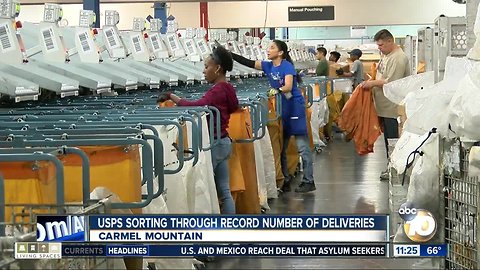 USPS sorting through holiday mail