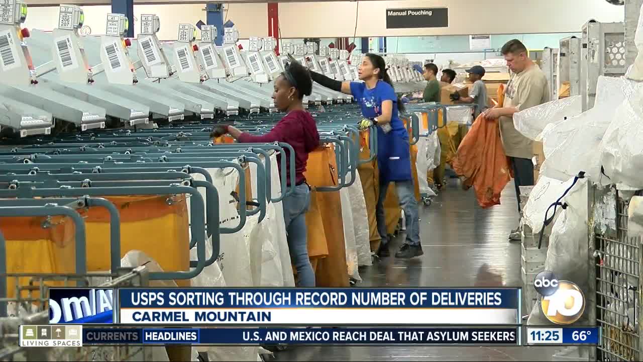 USPS sorting through holiday mail