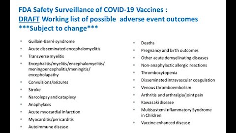 Dr. Ardis - FDA's Slide 16 - Foreknowledge of Covid Injection Side-Effects