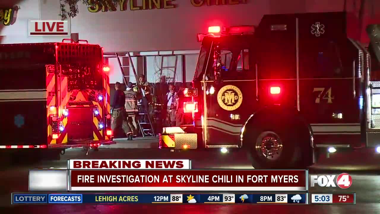 Early morning fire at Skyline Chili restaurant in Fort Myers