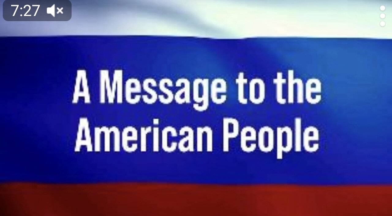 A MESSAGE TO THE AMERICAN PEOPLE