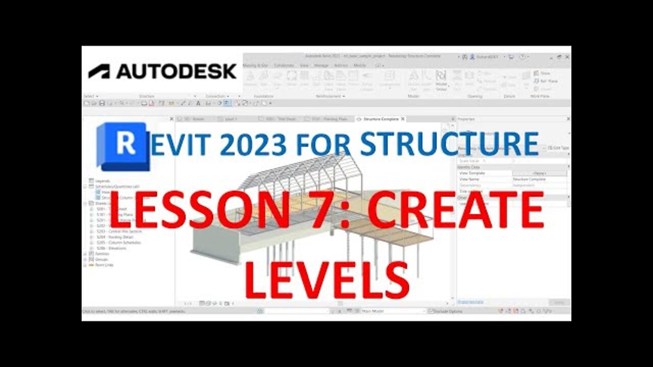 REVIT 2023 STRUCTURE: LESSON 7 - CREATE LEVELS