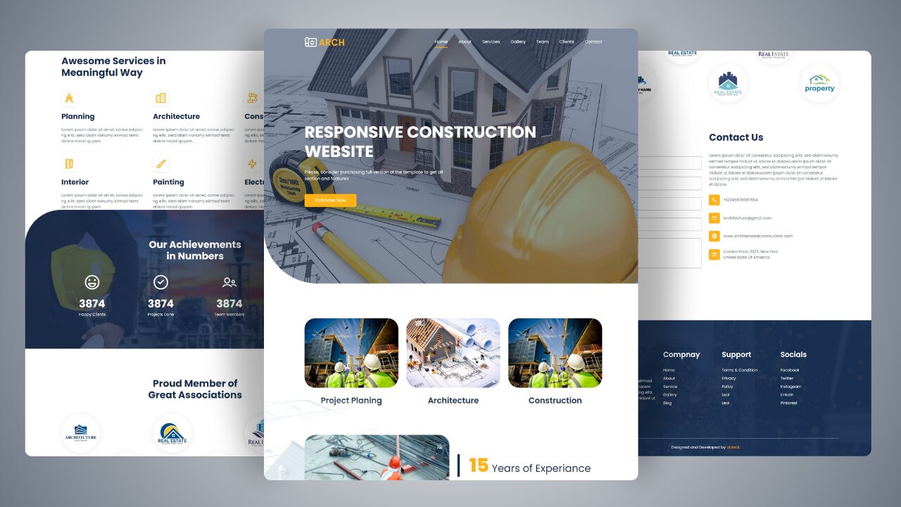 Responsive Construction Website || HTML, CSS & JS