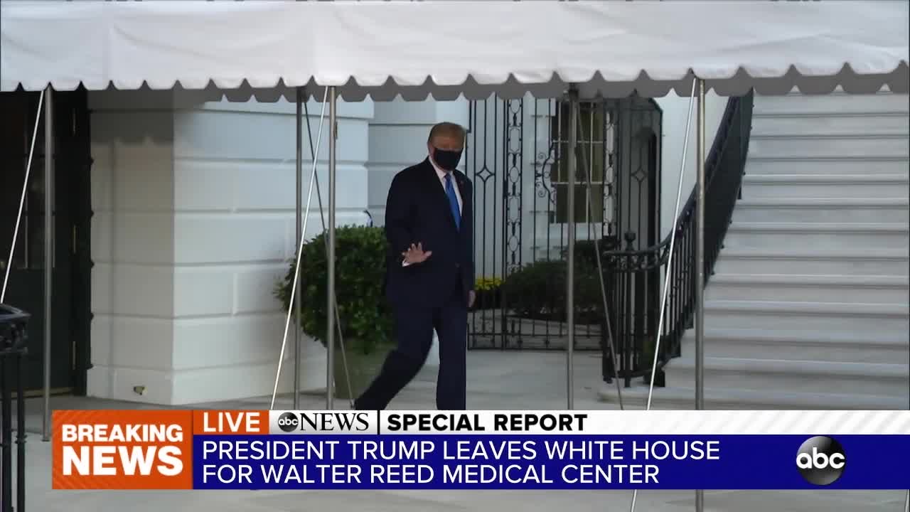 President Trump departs White House for Walter Reed