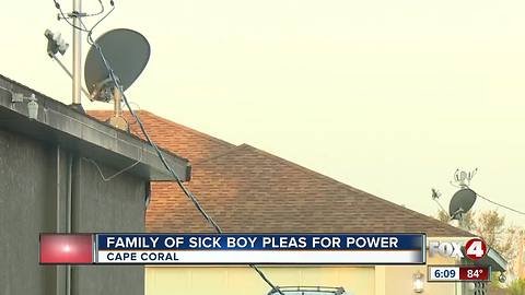 Family of sick boy pleas for power