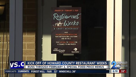 Howard Co. Restaurant weeks begin, runs through February 2