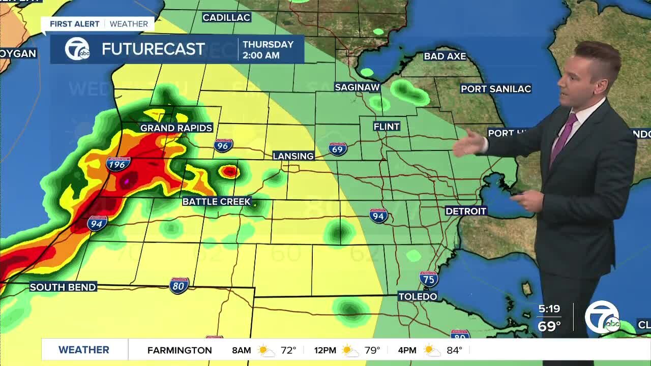 Metro Detroit Forecast: Dry and seasonable today; storms and heavy rain potential Thursday morning