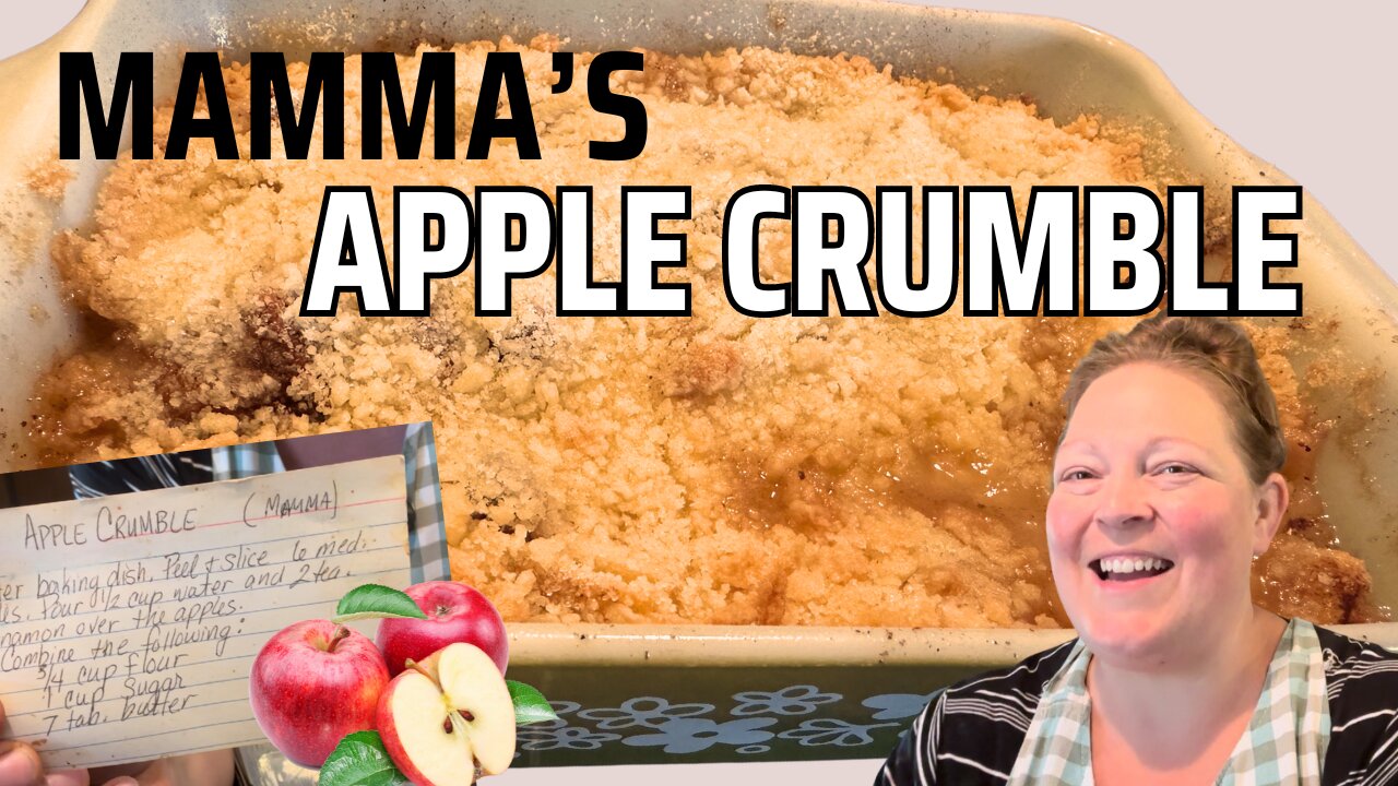 Mamma's Apple Crumble , so good I am freezing some too!