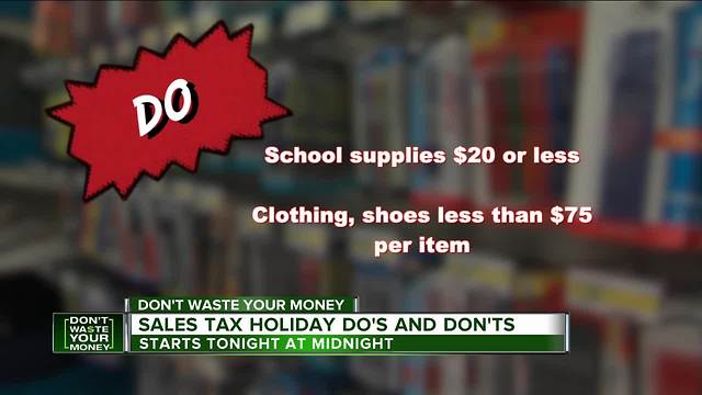 Sales tax holiday dos and don'ts