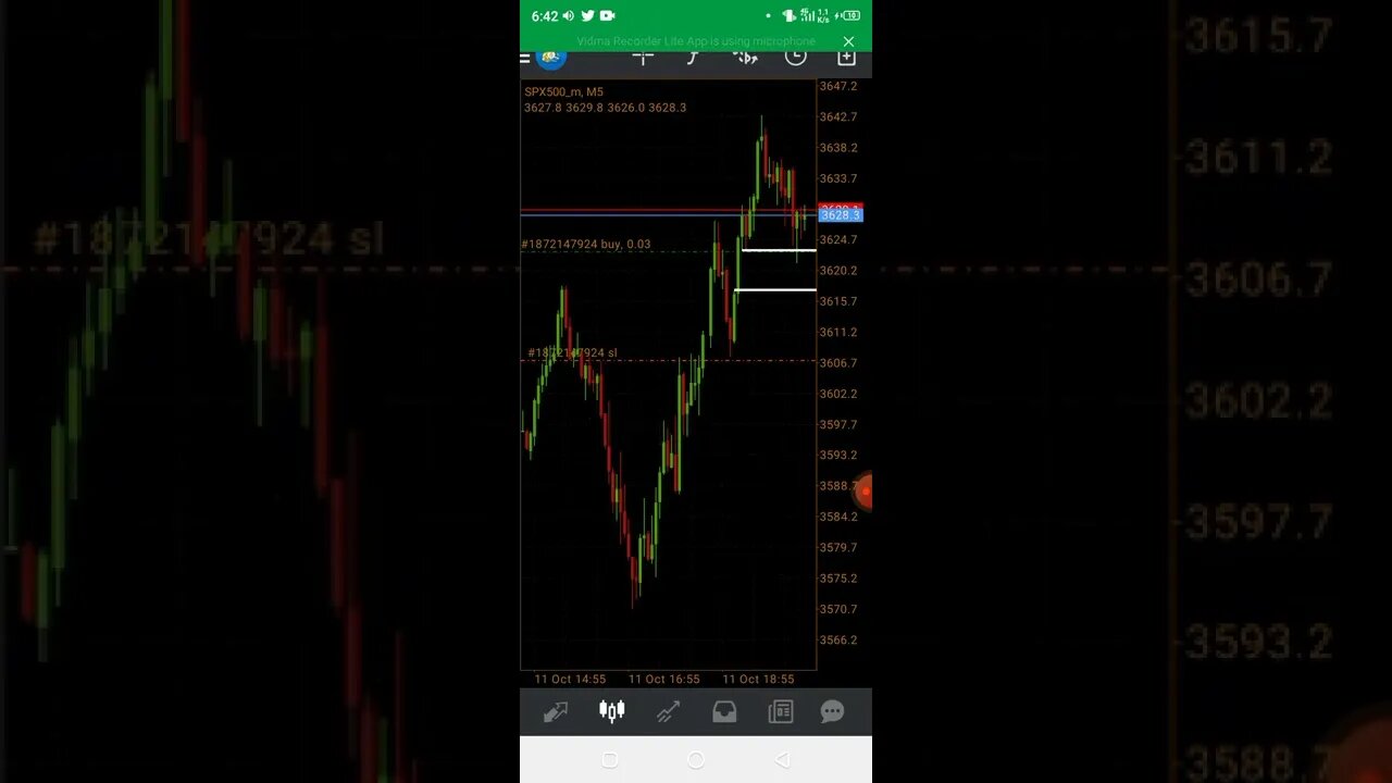 live SP500 trade