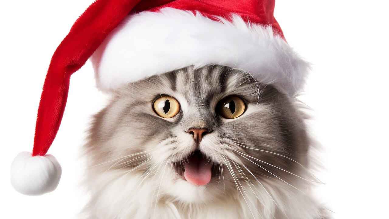 funny cat videos christmas 2024