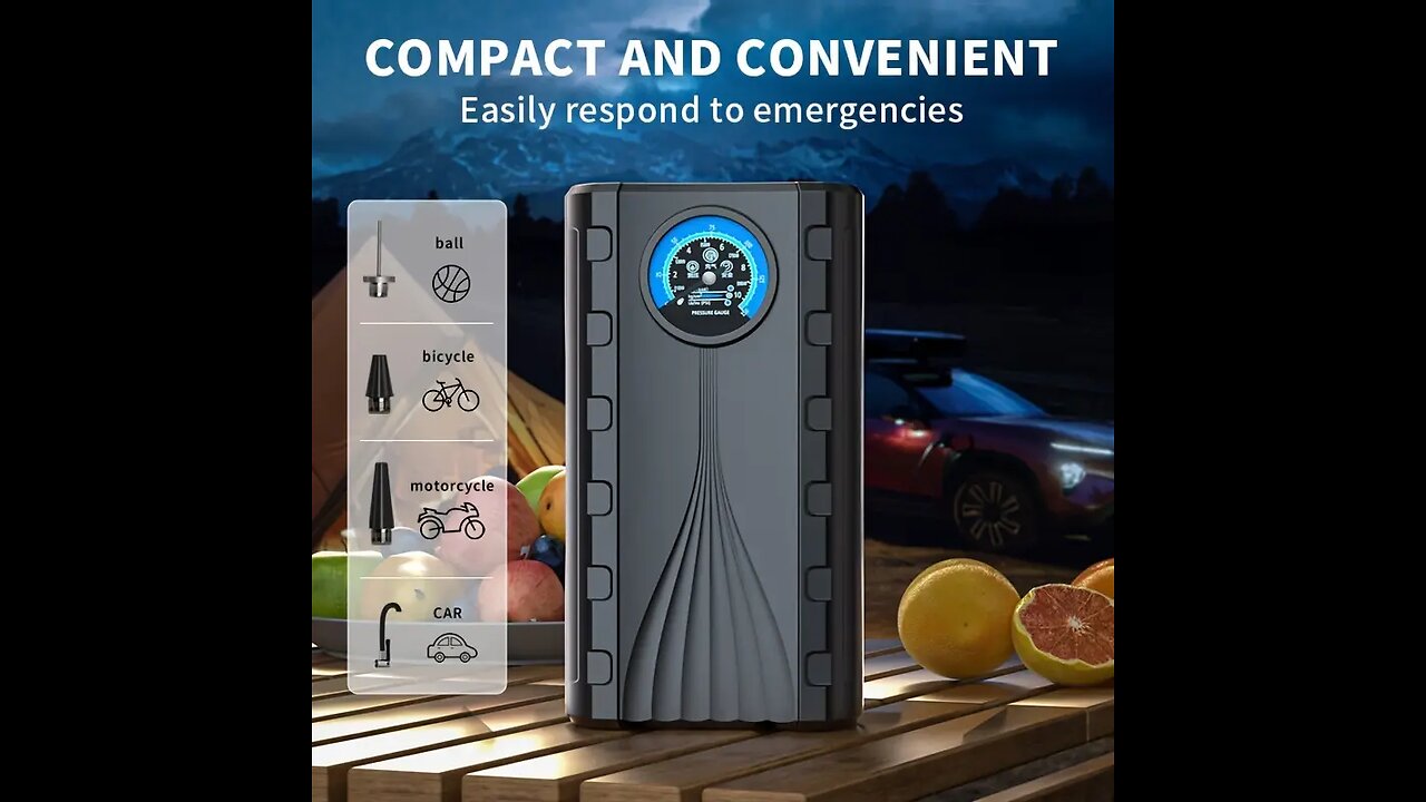 Portable Car Tire Inflator with Digital Gauge 🎉 Price: 0€