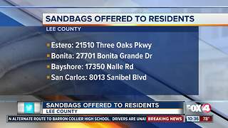 Sandbags Being Offered to Residents