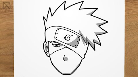 How to Draw Kakashi (Naruto) step by step, easy